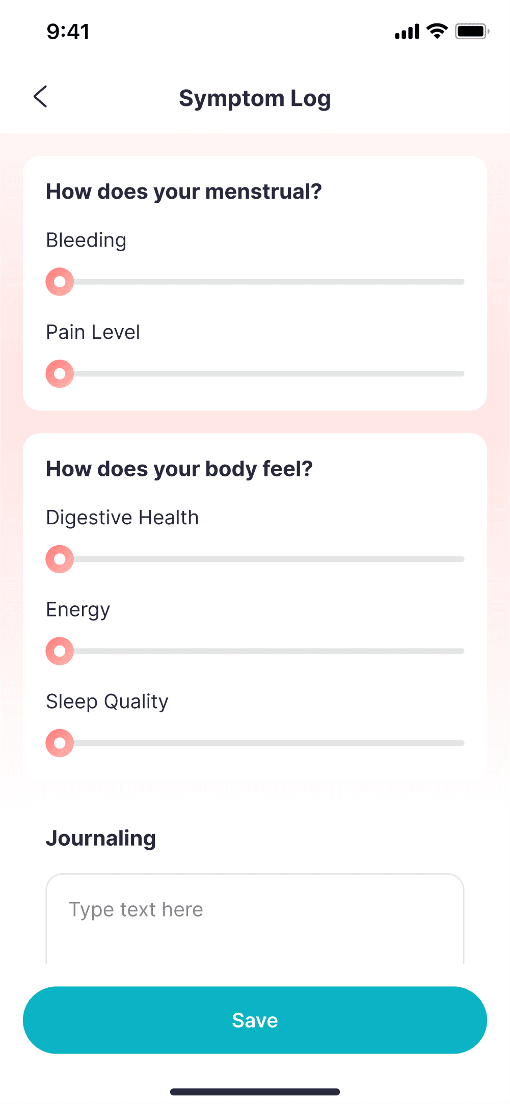 Symptom & Mood Logging