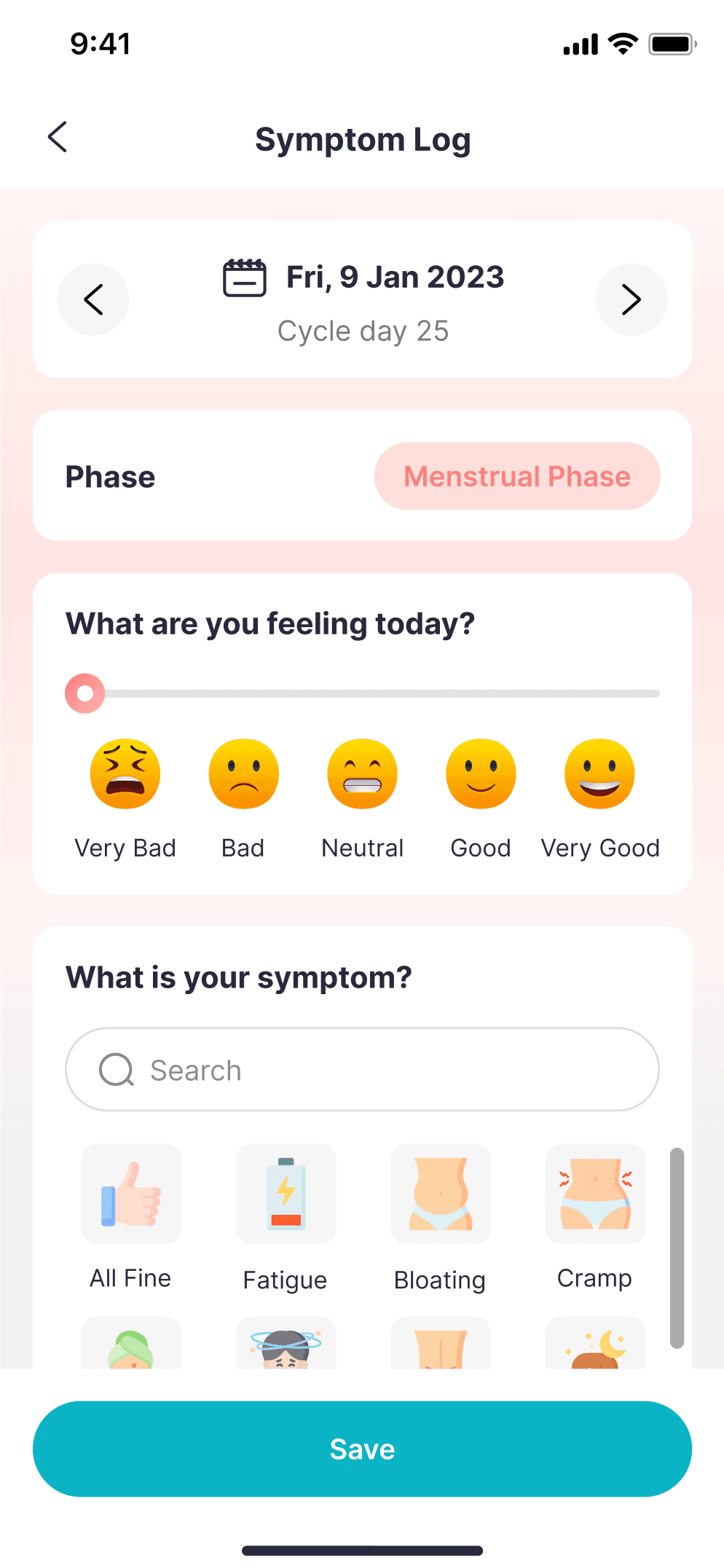 Symptom & Mood Logging