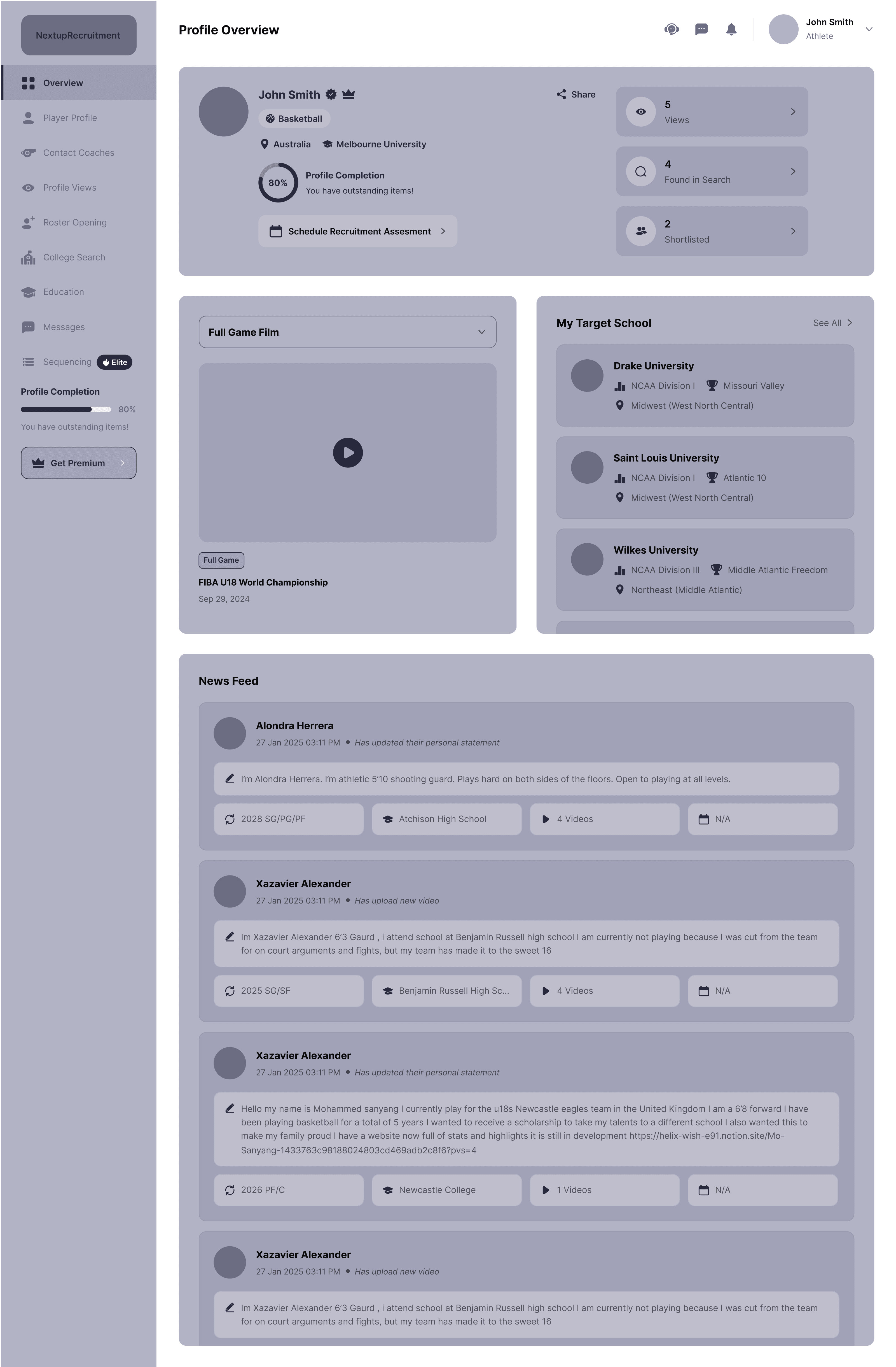 Wireframe NextUp Recruitment