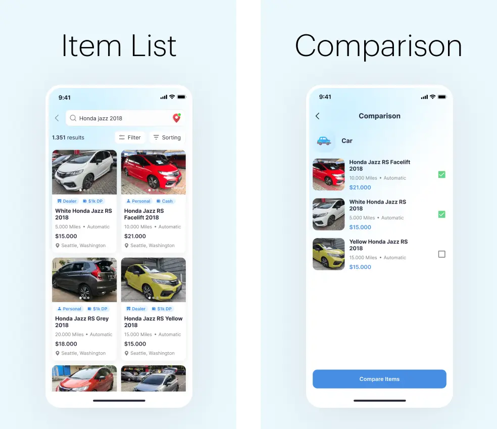Item Comparison Mobile